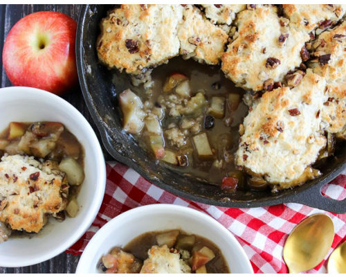 Whiskey Infused Apple and Pear Cobbler